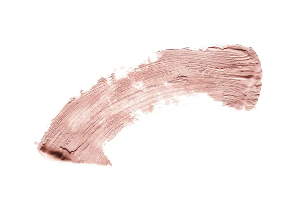 Roze Beige Cream Concealer Uitstrijkje Geïsoleerd Wit — Stockfoto