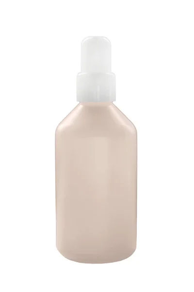 Розовый Бежевый Жидкий Сокрыватель Бутылки Изолированы Над Белым — стоковое фото