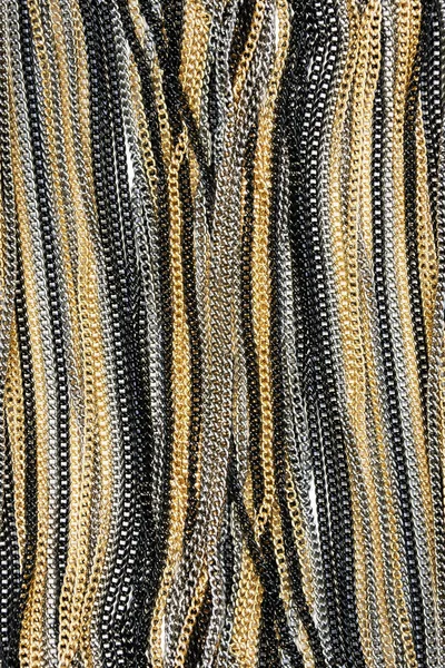 Golden Silver Black Chains Background — Stock Photo, Image