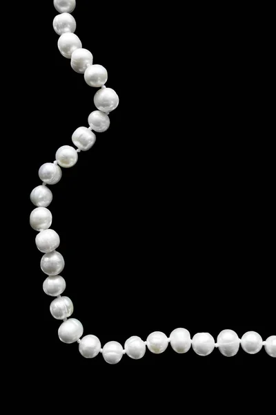 Single String White Pearl Isolated White — Stock Photo, Image