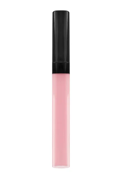 Nude Rosa Lipgloss Tube Auf Weißem Hintergrund — Stockfoto