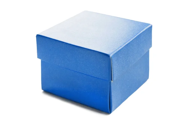 Blank Blue Closed Box White Background — Stock Photo, Image