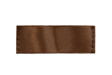 Boş kahverengi Tekstil giyim etiketi beyaz arka plan üzerinde