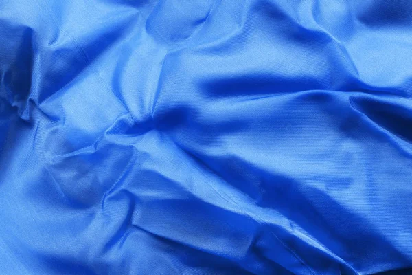 Azul Crumpled Cetim Como Fundo — Fotografia de Stock