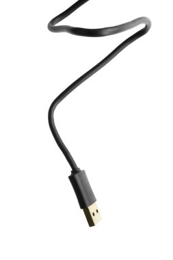 siyah usb kablosu beyaz izole