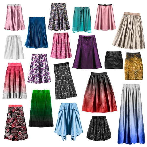 Group of skirts isolated — Stock Photo, Image