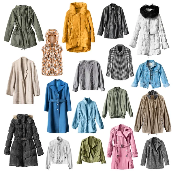 コートやジャケットの白で分離のグループ — ストック写真