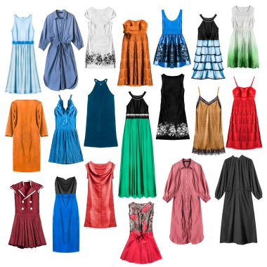 Colorful dresses isolated clipart