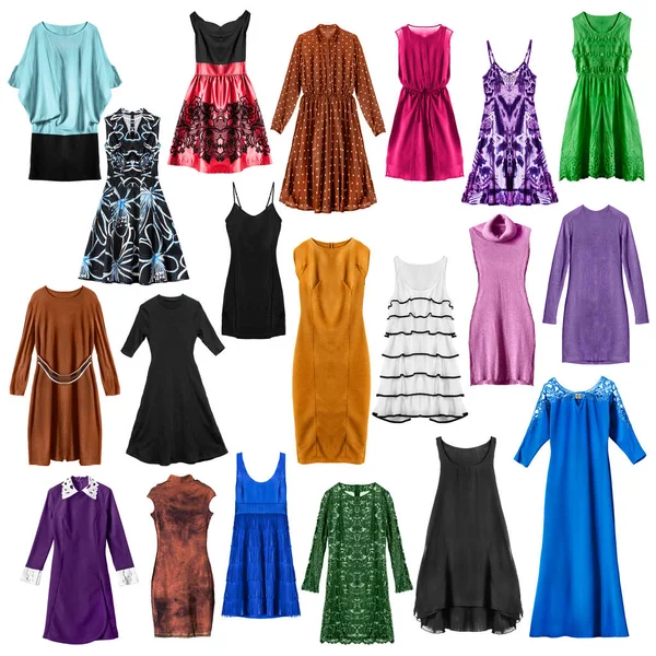 Uppsättning av klänningar som isolerade — Stockfoto
