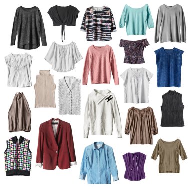 İzole tişörtler kümesi