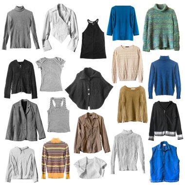 İzole tişörtler kümesi