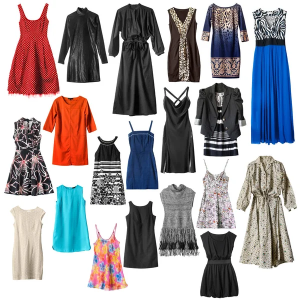 Conjunto de vestidos isolados — Fotografia de Stock