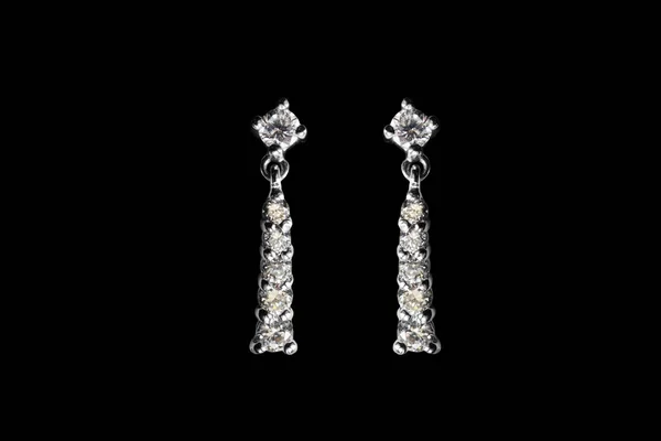 Diamond earrings isolated Stock Image