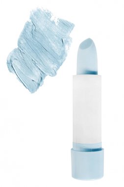 Mavi dudak kremi izole