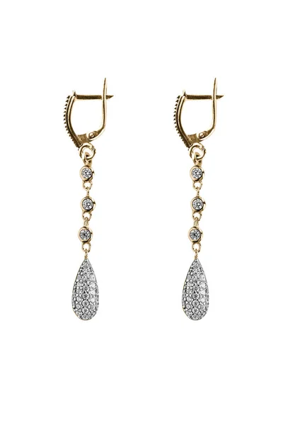 Diamond earrings isolated — Stock Photo, Image