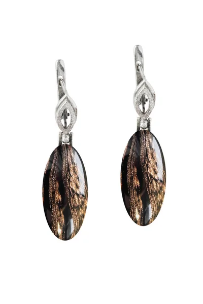 Agate earrings isolated — Stock Photo, Image