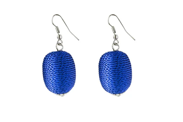Knitted earrings isolated — Stock Photo, Image