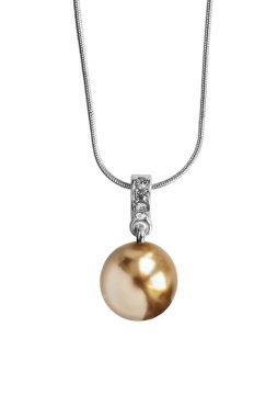 Altın inci kolye izole