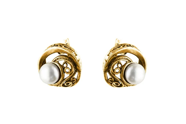 Pearl earrings isolated — Stock Photo, Image