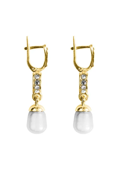 Pearl earrings isolated — Stock Photo, Image