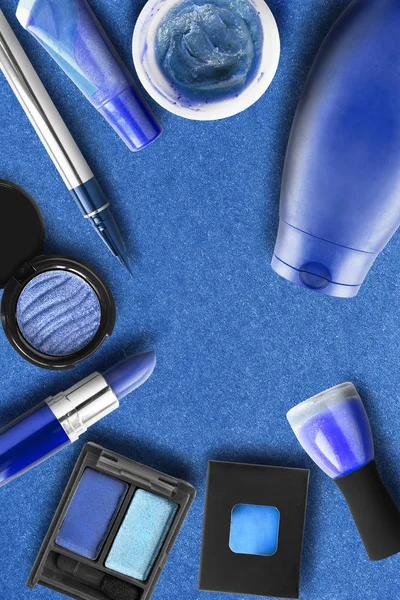 Colección cosmética azul — Foto de Stock
