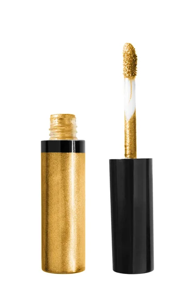 Gouden Lipstick geïsoleerd — Stockfoto