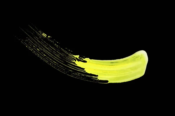 Neon geel penseelstreek — Stockfoto