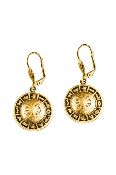 Zodiac earrings isolated — Stock Photo, Image