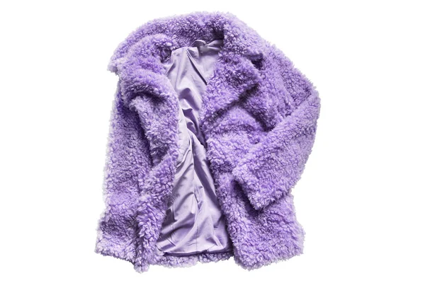 紫色毛皮大衣隔离 — 图库照片