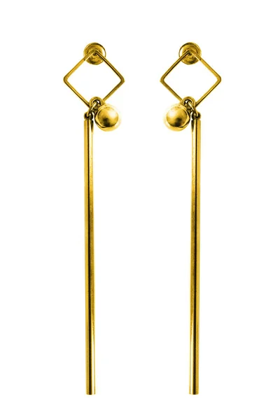 Pendientes de oro aislados —  Fotos de Stock