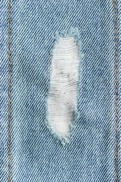 Textura Mezclilla Azul Rasgada Cerca Como Fondo — Foto de Stock