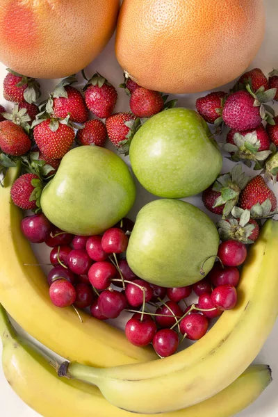 Grupo Frutas Frescas Frutos Vermelhos Closeup — Fotografia de Stock