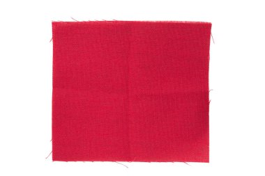 Beyaz üzerine izole kırmızı boş tekstil yaması