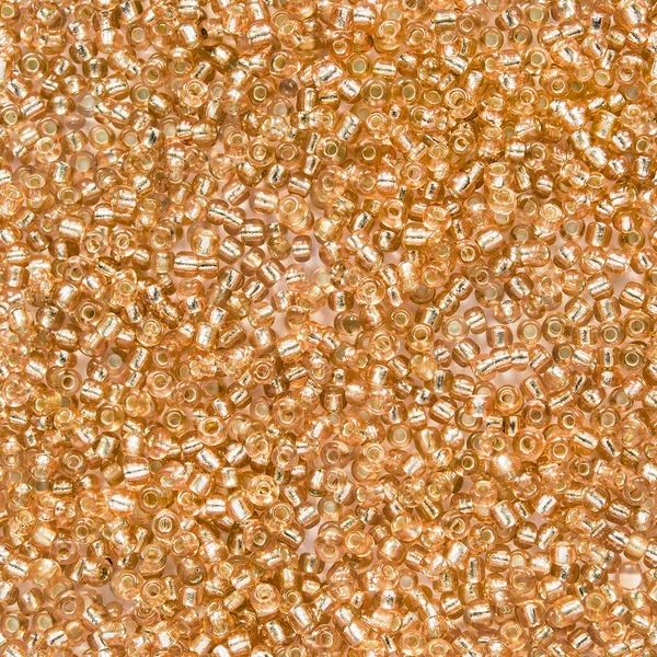 Seamless Texture Golden Glass Beads Closeup Background — Stock Photo, Image