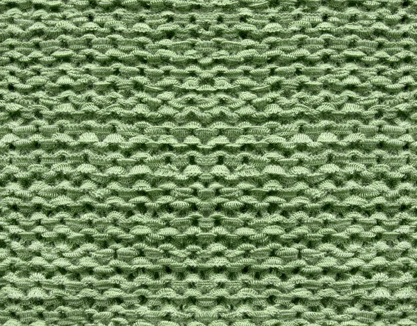 Sömlös Grön Stickad Textur Närbild Som Bakgrund — Stockfoto