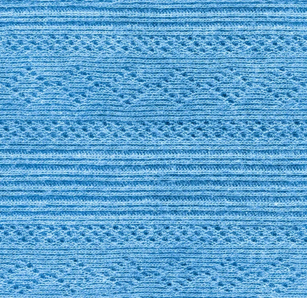 Seamless Blue Knitted Texture Background — Stock Photo, Image