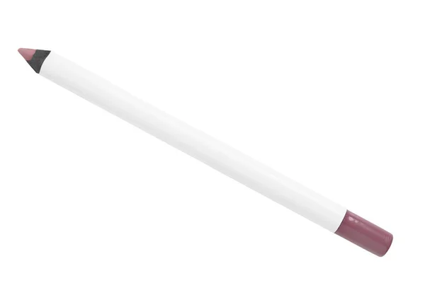 Taupe Różowy Warga Linijka Ołówek Izolowane Biały — Zdjęcie stockowe
