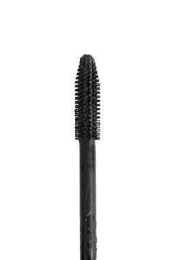 Siyah silikon rimel fırçası beyaz arka grubuna yakın çekim