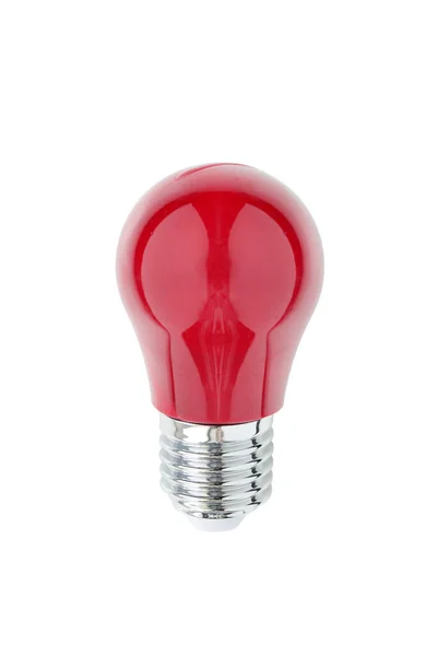 白い背景に孤立した赤い電球 — ストック写真