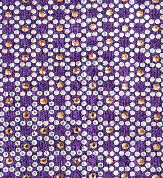 Безшовна Текстура Фіолетової Язаної Тканини Кристалами — стокове фото