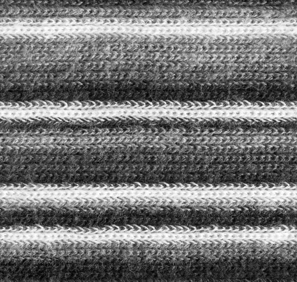 Bezešvé Černobílé Pruhované Pletená Textura Detailní — Stock fotografie