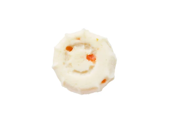 Uma Fruta Doce Fudge Isolado Sobre Branco — Fotografia de Stock
