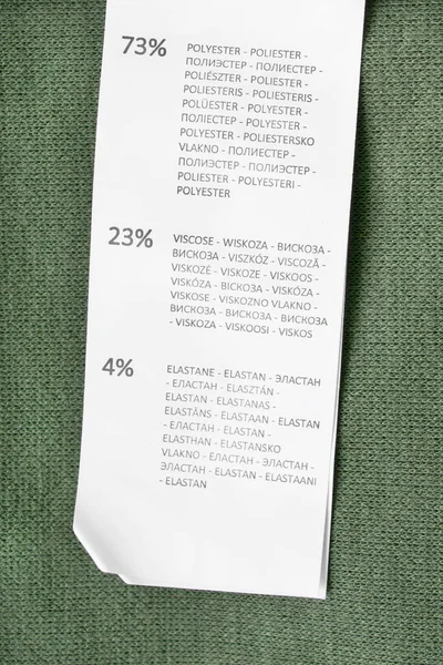 Тканинна Композиція Одягу Дивних Мовах Зеленому Текстильному Фоні — стокове фото