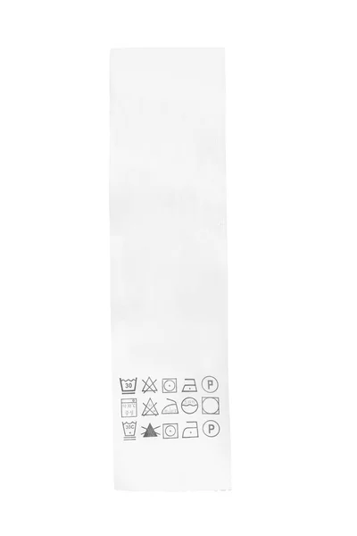 白の上に隔離されたケア服ラベル — ストック写真