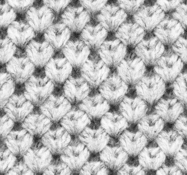 Kusursuz örülmüş yün gri desen yakın plan.