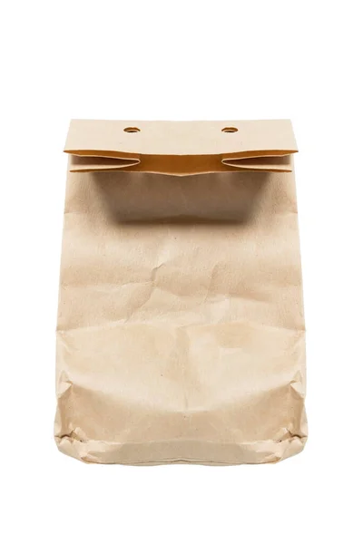 Blank Craft Paper Bag Isolated White — Stock Photo, Image