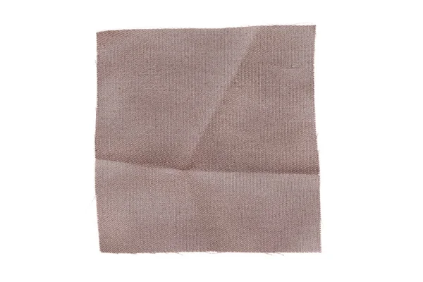 Bruine Blanco Textielpatch Geïsoleerd Wit — Stockfoto