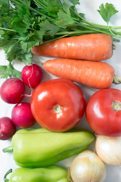Grupo Verduras Crudas Frescas Verduras Primer Plano —  Fotos de Stock