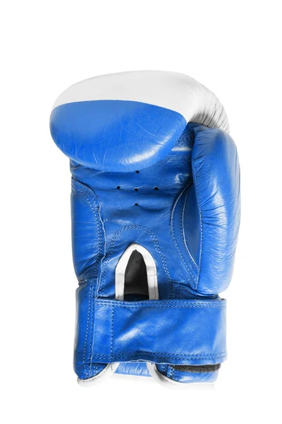Blå Boxningshandske Isolerad Över Vitt — Stockfoto