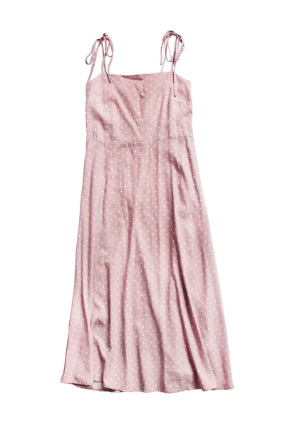 Elegante Vestido Acampanado Rosa Aislado Sobre Blanco — Foto de Stock